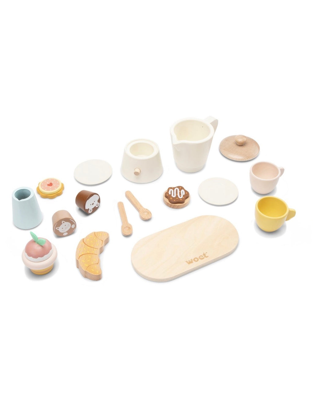 Set con caffettiera in legno